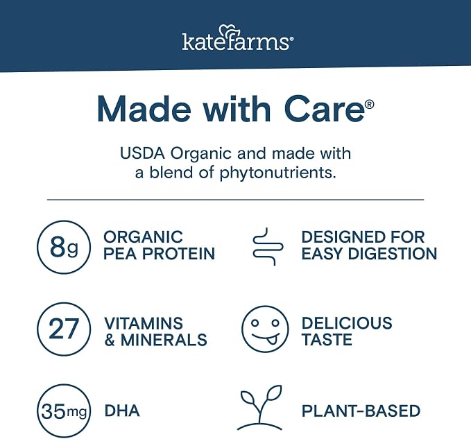 KATE FARMS Organic Kids Nutrition Vanilla Shake, 8g Protein, 27 Vitamins and - Image 5