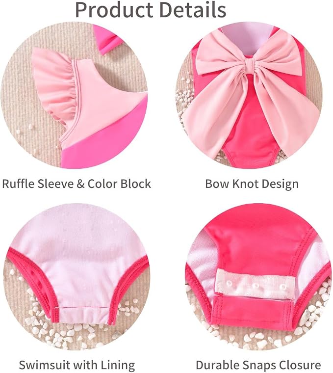 Toddler Girl Baby Ruffles Mermaid Fish Scale Swimsuit One Piece Swimwear - Image 5