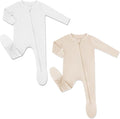 HAPIU Rayon from Bamboo Baby Footed Pajamas, 2 Way Zipper YKK, Footie by HAPIU