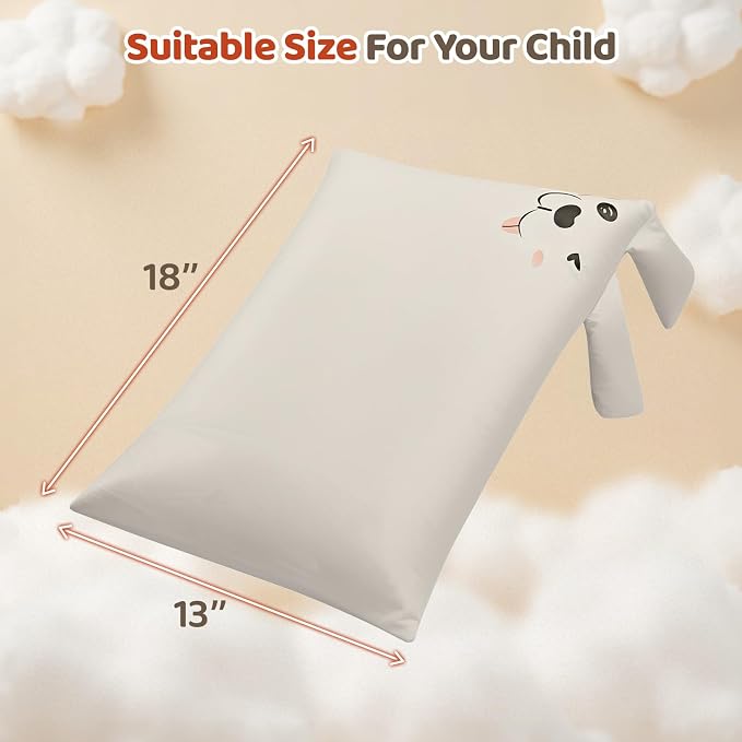 LOFE Organic Pillow with Cartoon Pillowcase -13x18 Adjustable Youth Pillow with - Image 2
