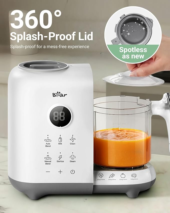 Bear Baby Food Maker with Two Layer Steam Baskets, One Step Baby Food Processor - Image 8