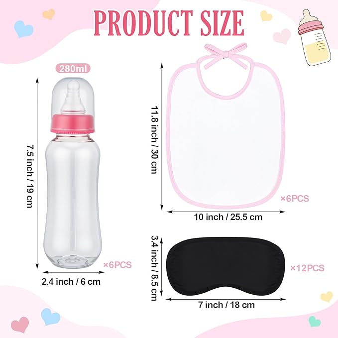 Leinuosen 24 Pcs Baby Shower Blindfold Feeding Game Set Include 6 Plastic Chug - Image 2