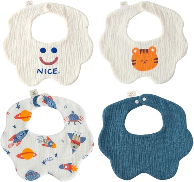 4 Pack Baby Bandana Bibs by Unknown