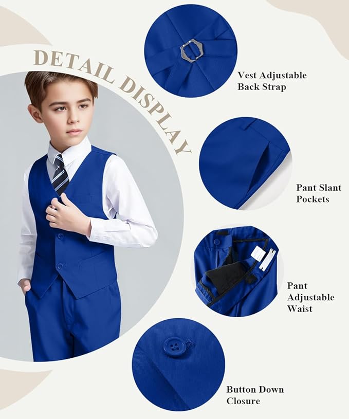 Visaccy Boys Suits Slim Fit Dress Clothes Ring Bearer Outfit - Image 2