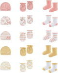 15 Pack Infant Hats Gloves Socks Unisex Baby Boy Girl Accessories Set Cotton by BABYSOLIS