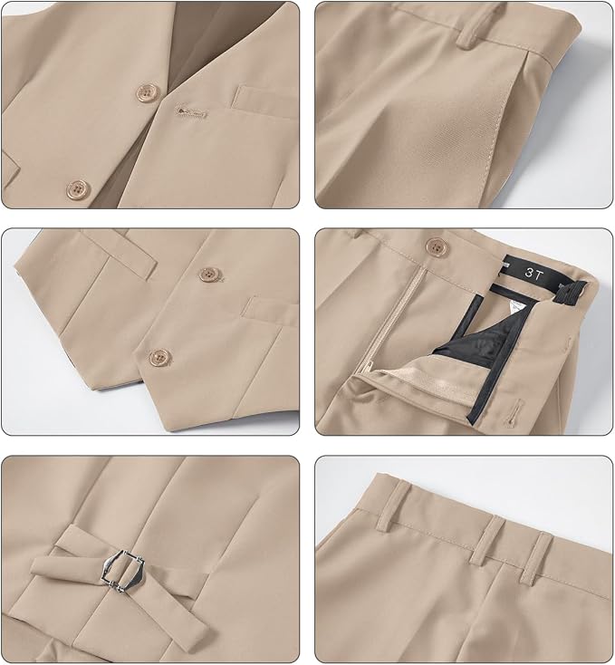 Boys Vest Set Formal Dress Suits Wedding Outfit Dresswear - Image 5
