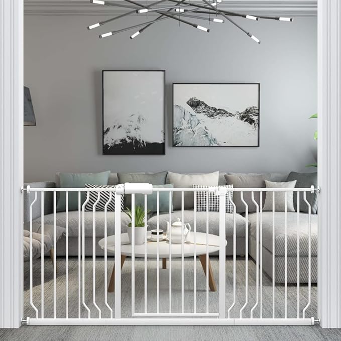 WAOWAO Baby Gate 66.93-71.61" Extra Wide Pressure Mounted Walk Through Swing by WAOWAOBABYSAFETYPRODUCTS