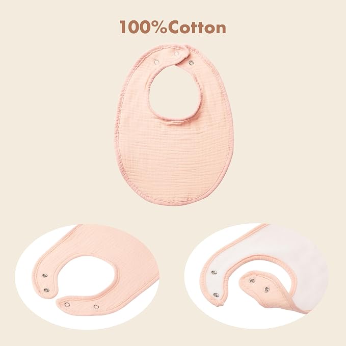 8-Pack Cotton Baby Drool Bibs - Image 4