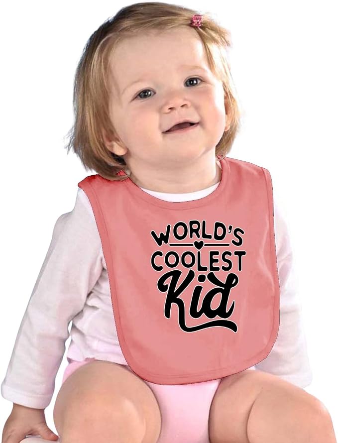 World's Coolest Kid Funny Cute Humor Infant Premium Jersey Baby Bib - Image 2