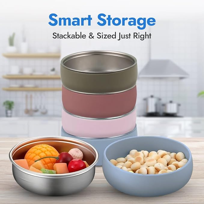 4 Pack Stainless Steel Bowls for Kids - Image 6