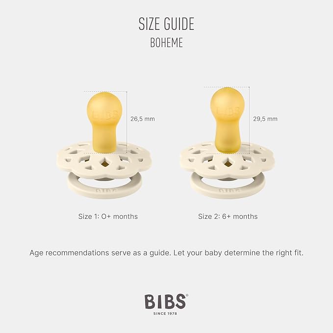 BIBS Boheme Soother 4-Pack | BPA Free Dummy Pacifier | Round Nipple | Natural - Image 4