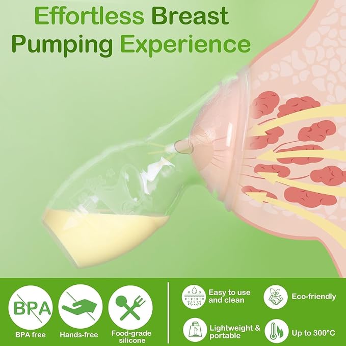 haakaa Manual Breast Pump for Breastfeeding 4oz/100ml and Shell Wearable Manual - Image 3