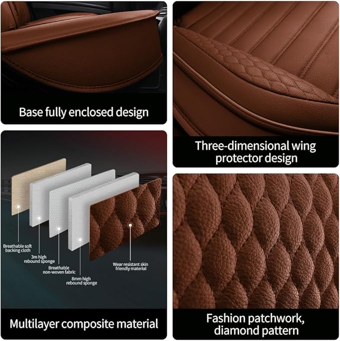Leather Car Seat Covers for Toyota Corolla 2006-2024, Car Seat Covers Full Set - Image 5