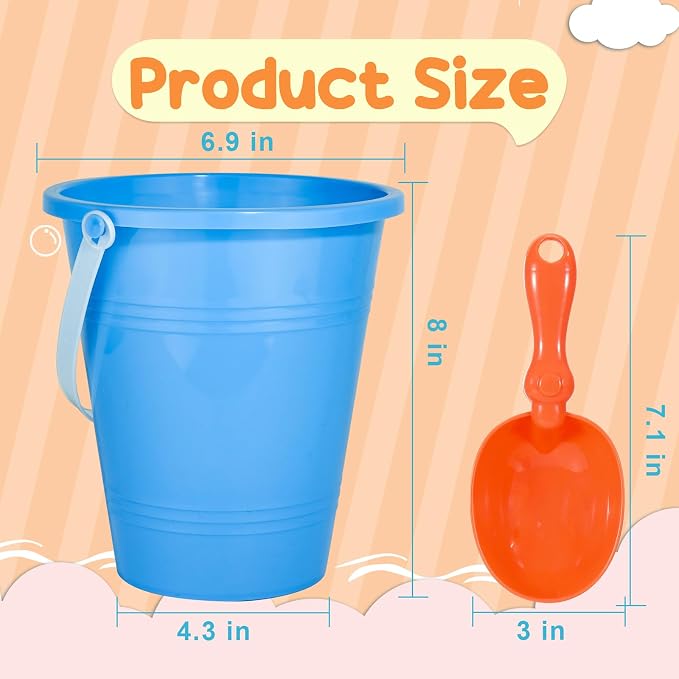 Holady Beach Toys Sand Toys Beach Shovels Beach Pail Set - Image 4