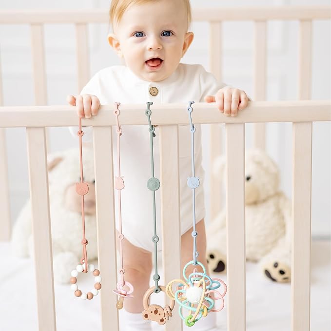 ROCCED Toy Straps for Baby 6pcs, Silicone High Chair Toys Straps Stroller - Image 5