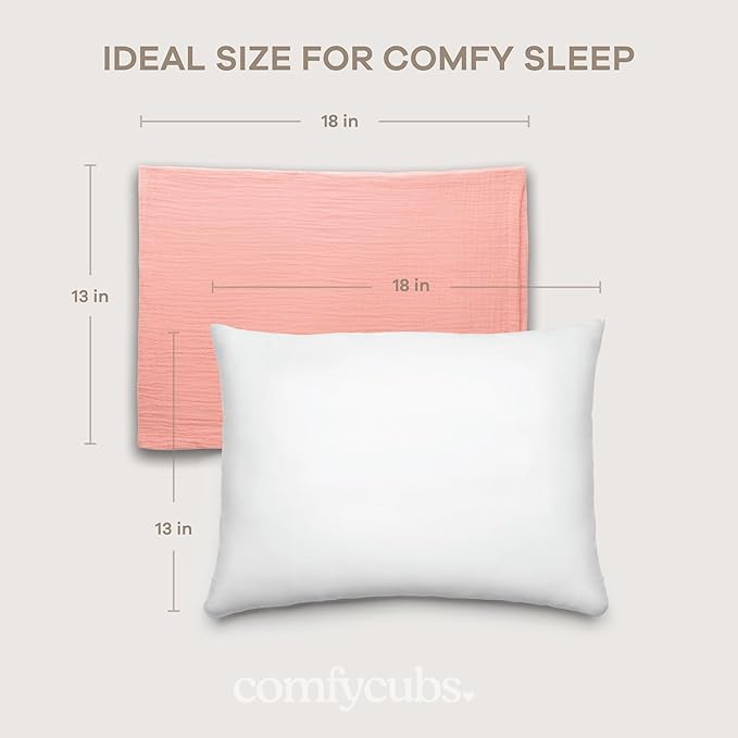 Comfy Cubs Toddler Pillow with Muslin Pillowcase, 13 x 18 in - Image 6