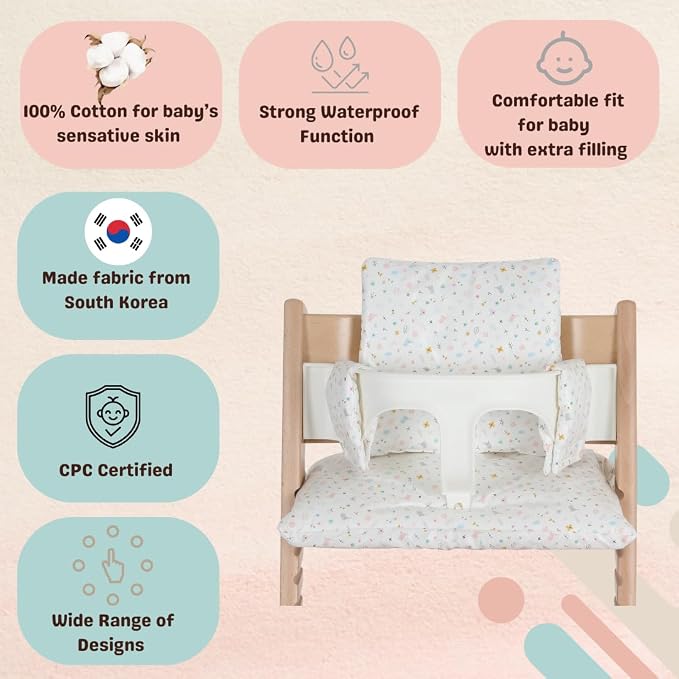 Waterproof Compatible Stokke Tripp Trapp Cushion Set - Image 2