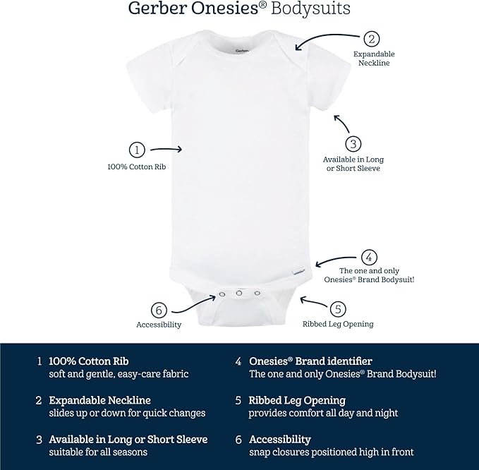 Gerber unisex-baby 8-pack Short Sleeve Onesies Bodysuits - Image 6