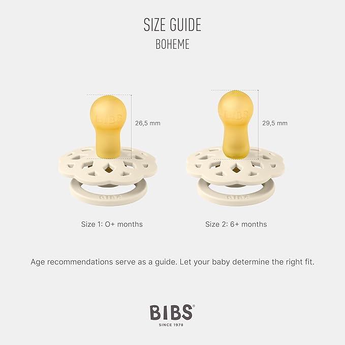 Bibs Pacifiers 6-18 Months | Boheme Collection 2-Pack | BPA-Free Round Nipple | - Image 2