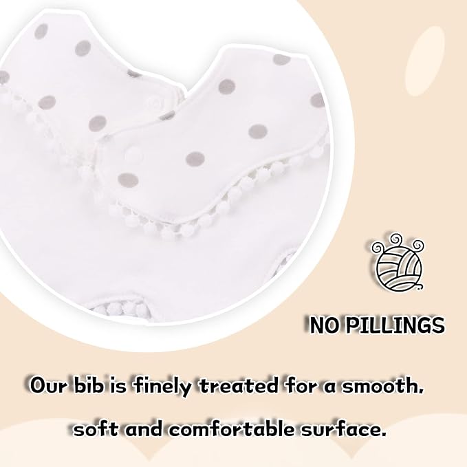 Bamery Baby Bandana Bibs White Cotton Drool Bibs - Image 5