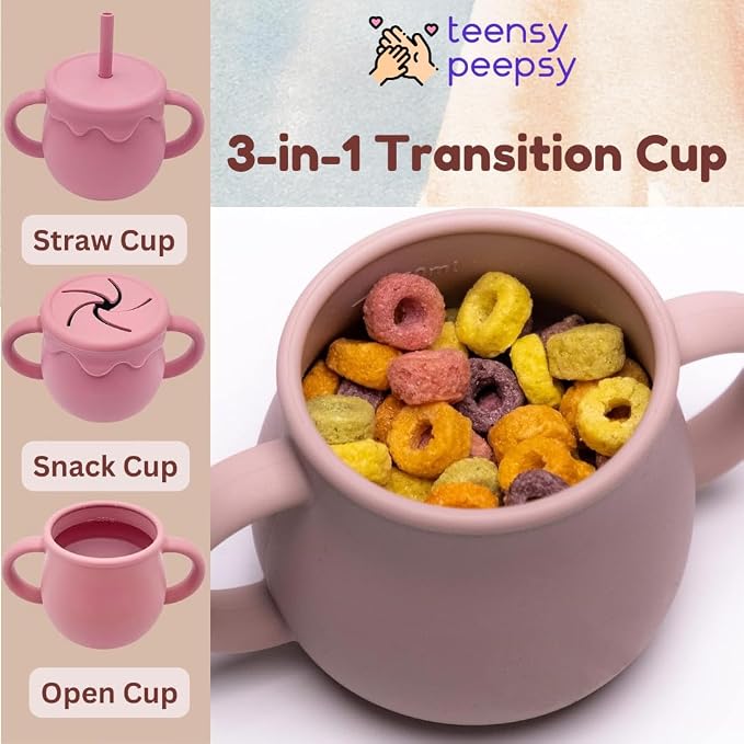 Honey Jar Pot 3-in-1 Silicone Training Cup 8.5oz, Baby Sippy Cup - Image 5