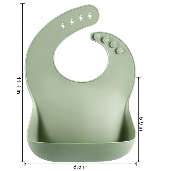 PandaEar Set of 3 Silicone Baby Bibs Waterproof, 10-72 Months - Image 4