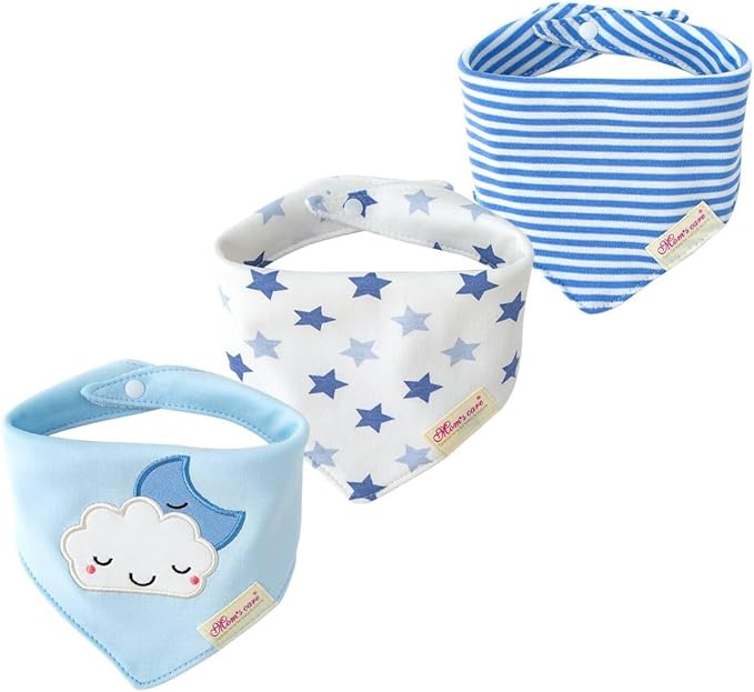 JN&LULU 3 Pack Newborn Baby Bibs Bandana Drool Bibs by JNLULU