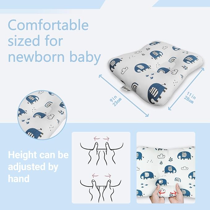 Unisex Soft and Breathable Baby Pillow 100% Organic Cotton Machine Washable - Image 5