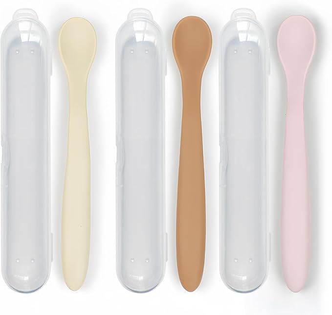 3-Piece Silicone Baby Feeding Spoons by Unknown