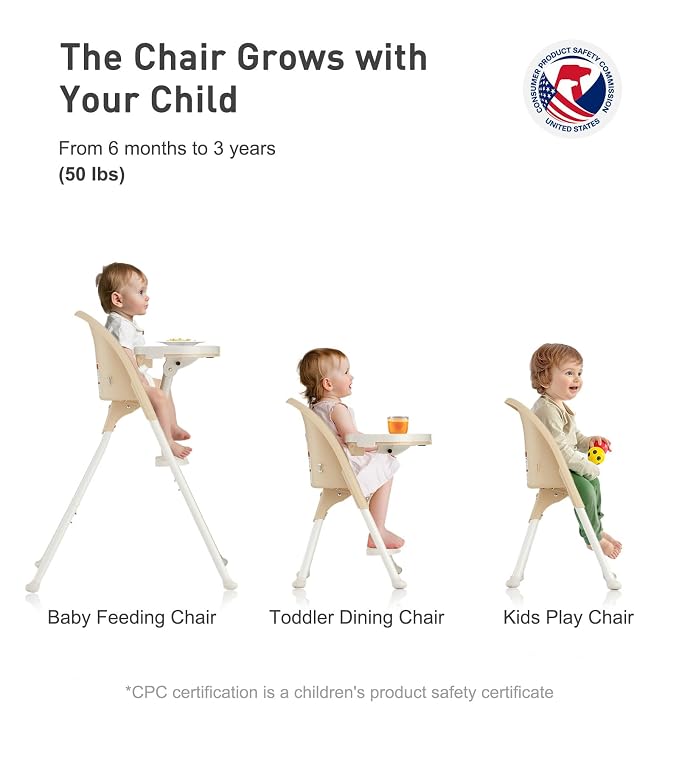 Funny Supply 3-in-1 Cute Folding High Chair, High Chairs - Image 7