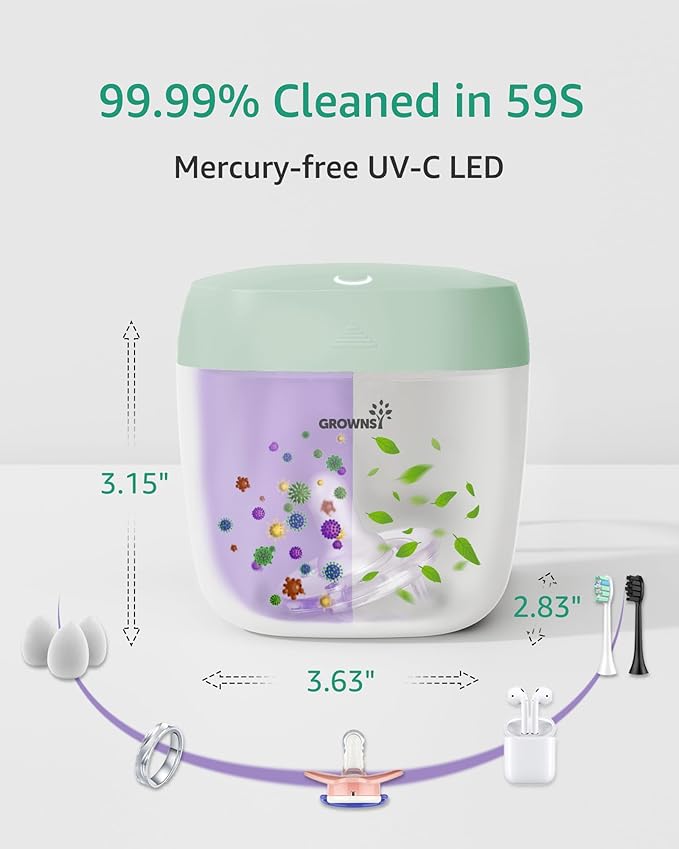 GROWNSY Pacifier Sanitizer Portable, UV Light Sanitizer on The Go, USB Charging - Image 5