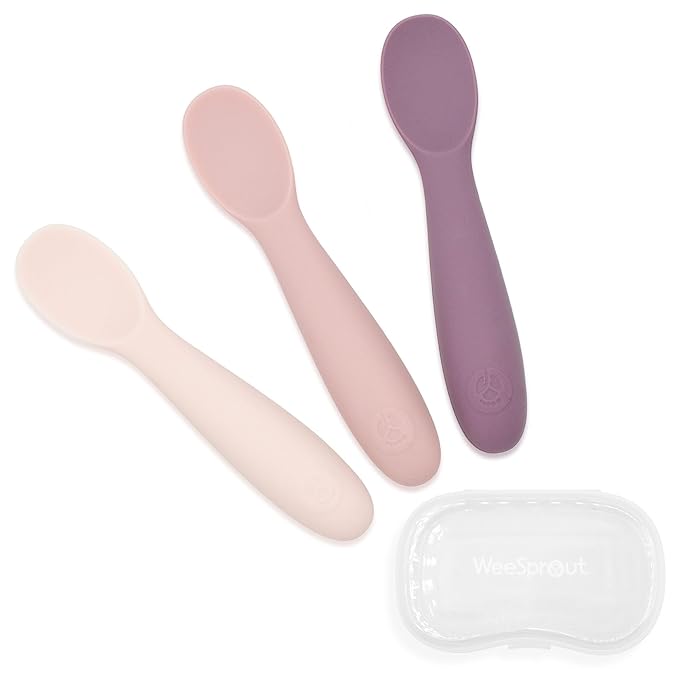 WeeSprout Baby Spoons for Self Feeding 6 Months +, Soft & Durable Silicone by WeeSprout