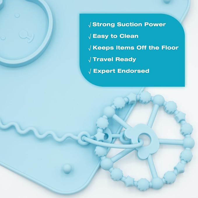2 Pack Baby Silicone Mat with Suction Base and 4 Stretchable Straps, 6 Strong - Image 7