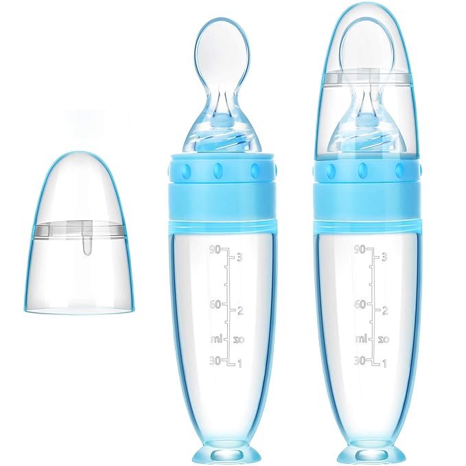 2 Pieces Silicone Baby Spoons Baby Feeding Spoon by Nuanchu