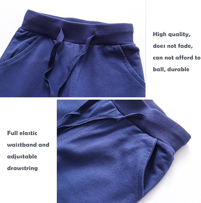 Boys Pants, Toddler 3 Pack Drawstring Elastic Sweatpants Cartoon Active Joggers - Image 2