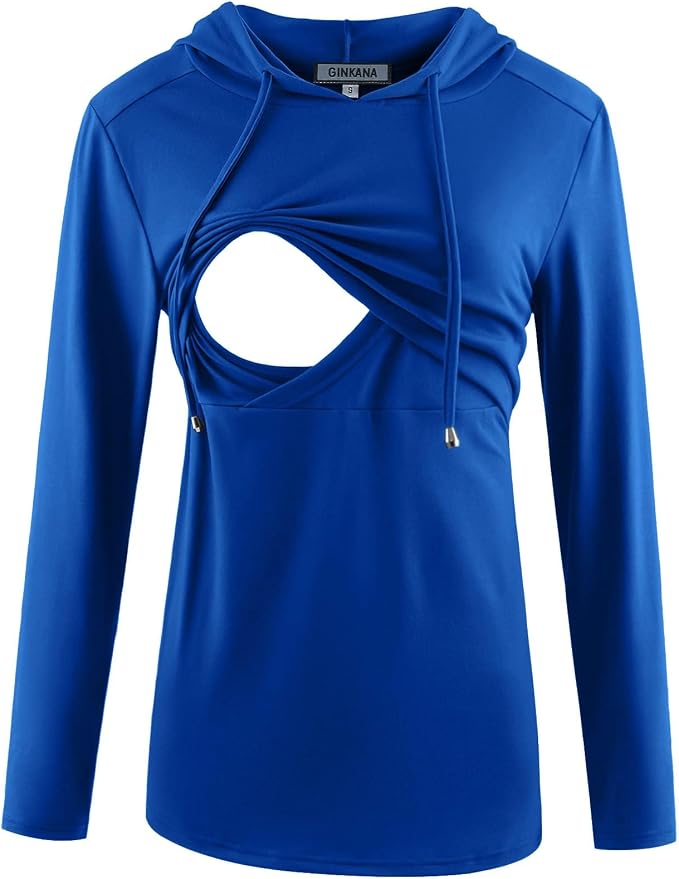 GINKANA Women's Nursing Hoodie Sweatshirt Long Sleeves Breastfeeding Maternity by GINKANA