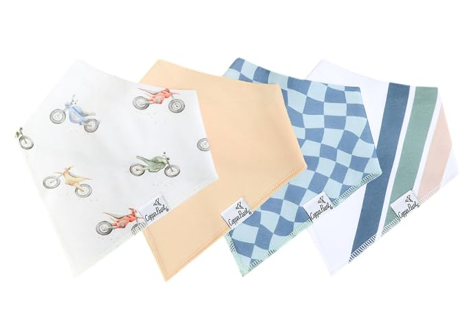 Baby Bandana Drool Bibs for Drooling and Teething 4 Pack Gift Set "Ryder" by by CopperPearl