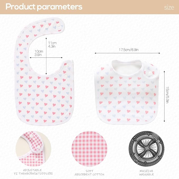 8 Pack Baby Bibs Unisex Adjustable - Image 2