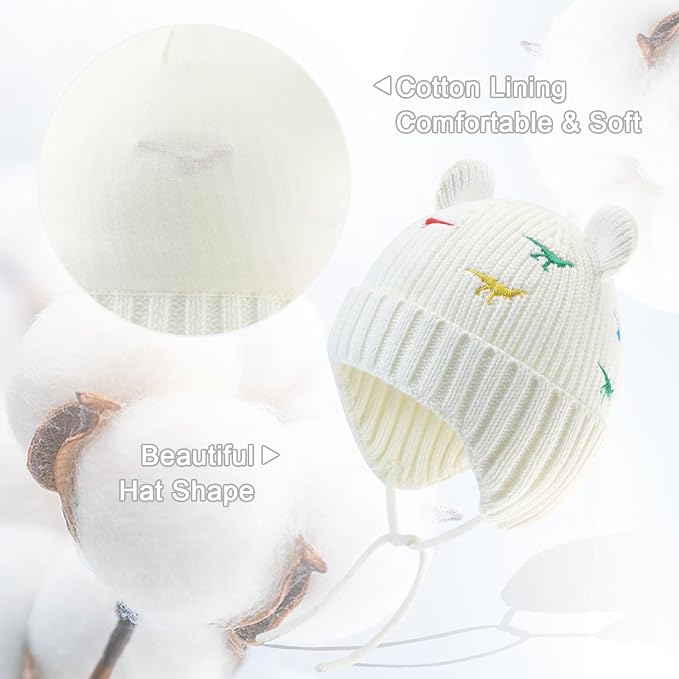 XIAOHAWANG Baby Hat Cute Bear Toddler Earflap Beanie Warm - Image 3