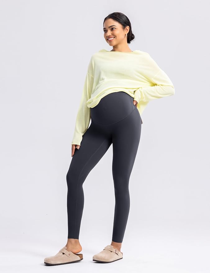 POSHDIVAH Women's Creamluxe Maternity Leggings 25"/28" Over The Belly Pregnancy - Image 7