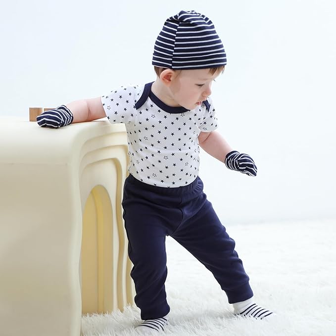 Baby Bodysuit and Pant Set 10-pcs Cotton Soft Newborn Boy Girl Clothes Outfits - Image 5