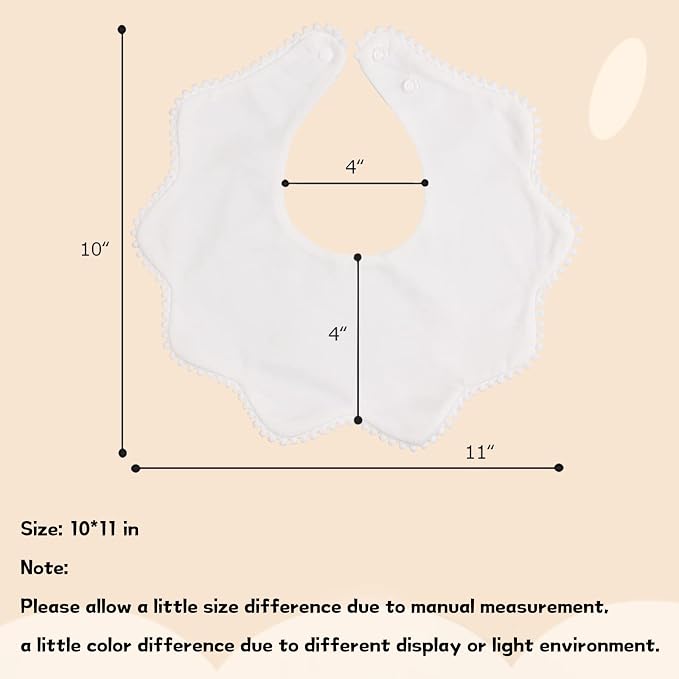 Bamery Baby Bandana Bibs White Cotton Drool Bibs - Image 6