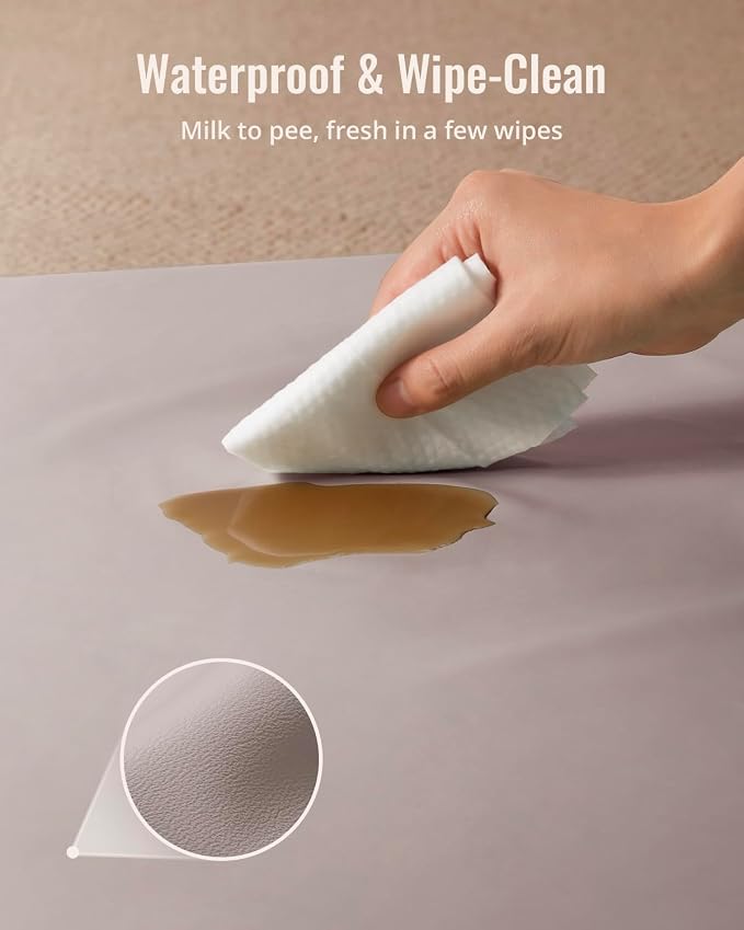 Blissful Diary Vegan Leather Baby Play Mat, Waterproof and Wipe-Clean - Image 4