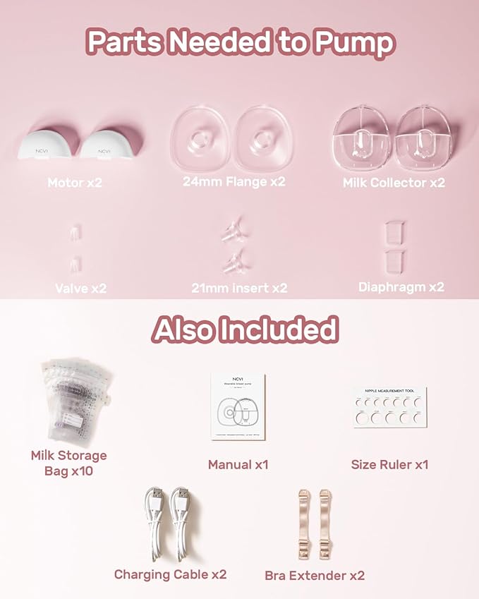 NCVI Wearable Hands Free Breast Pump, 4 Modes & 9 Levels - Image 7
