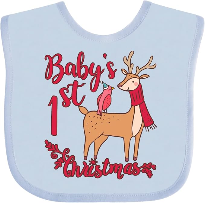 inktastic Baby's First Christmas Baby Bib by Inktastic