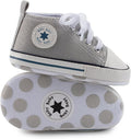 Meckior Baby Girls Boys Canvas Sneakers Soft Sole High-Top Ankle Infant First by Meckior