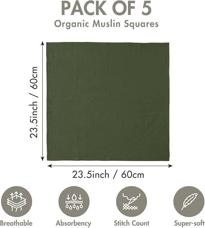 Muslin Receiving Blankets, Neutral Blanket Swaddling - Image 2