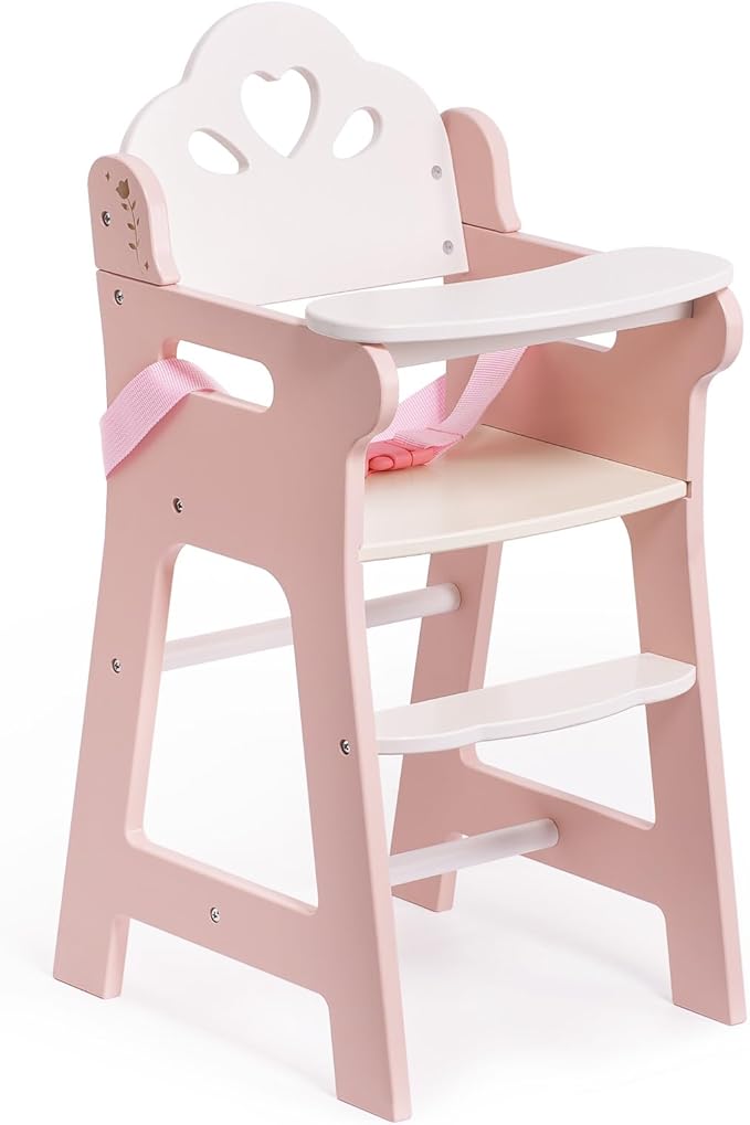 ROBOTIME High Chair for Pretend Play, Wooden Baby Doll Furniture by ROBOTIMEBuildingThingstoLife