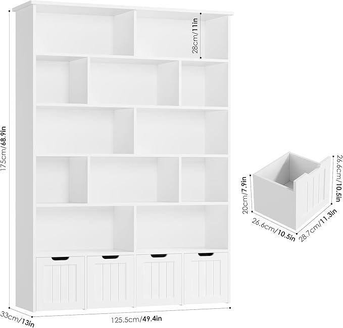 FINETONES 69" H Toy Storage Organizer, 6 Tier Tall Kids Bookshelf - Image 3