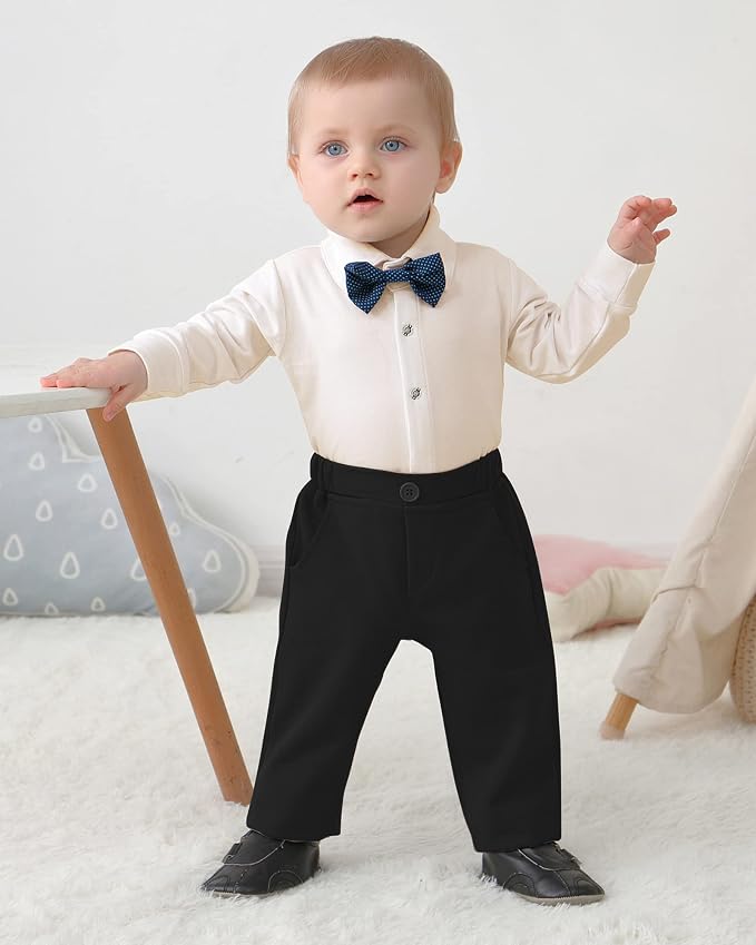 DISAUR Baby Boy Clothes Toddler Boy Outfits 4PCS Gentleman Dress - Image 3
